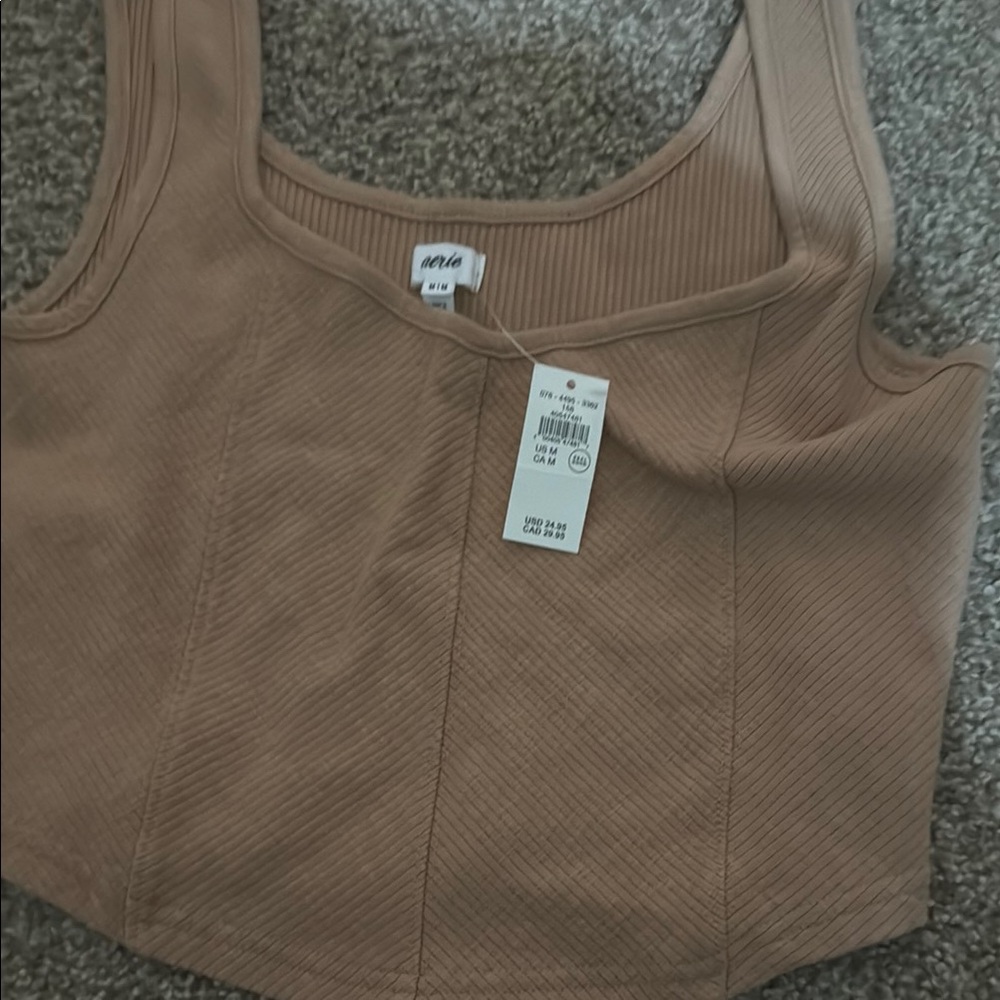 Aerie Tan Ribbed Tank Top